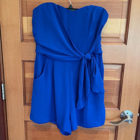 Express Strapless Romper - Royal/Periwinkle Blue with pockets - Picture 1 of 11